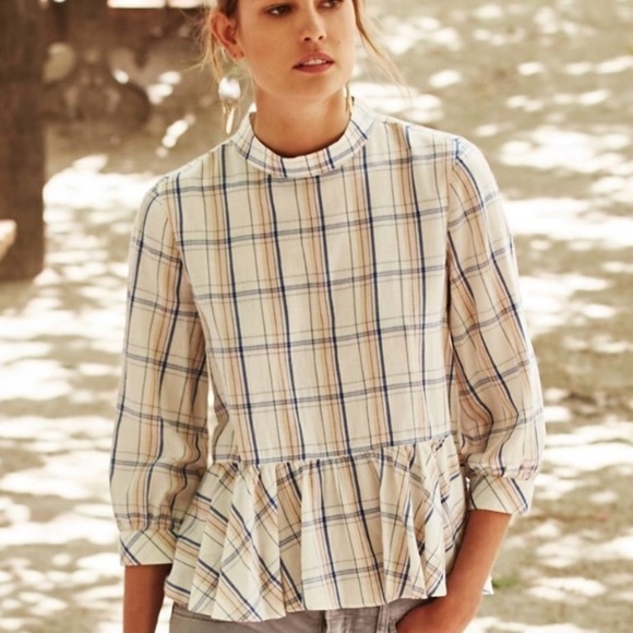 Anthropologie Tops - Anthropologie Maeve Sava Plaid Swing Top Blouse